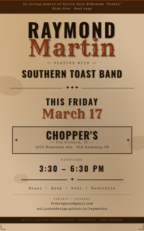 Raymond Martin with Southern Toast Band